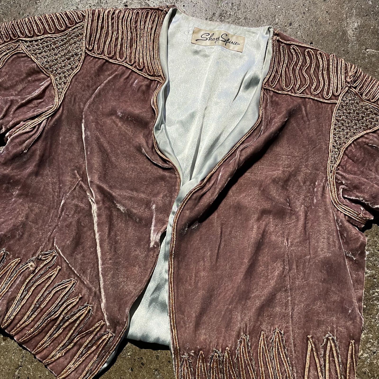 SHARE SPIRIT シルク 刺繍 デザイン ベスト シェアースピリット 別珍