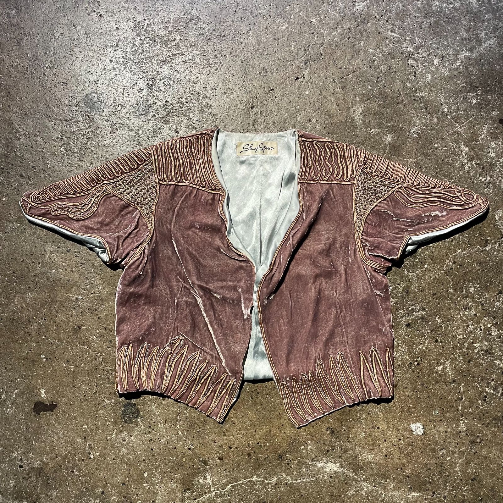 SHARE SPIRIT シルク 刺繍 デザイン ベスト シェアースピリット 別珍