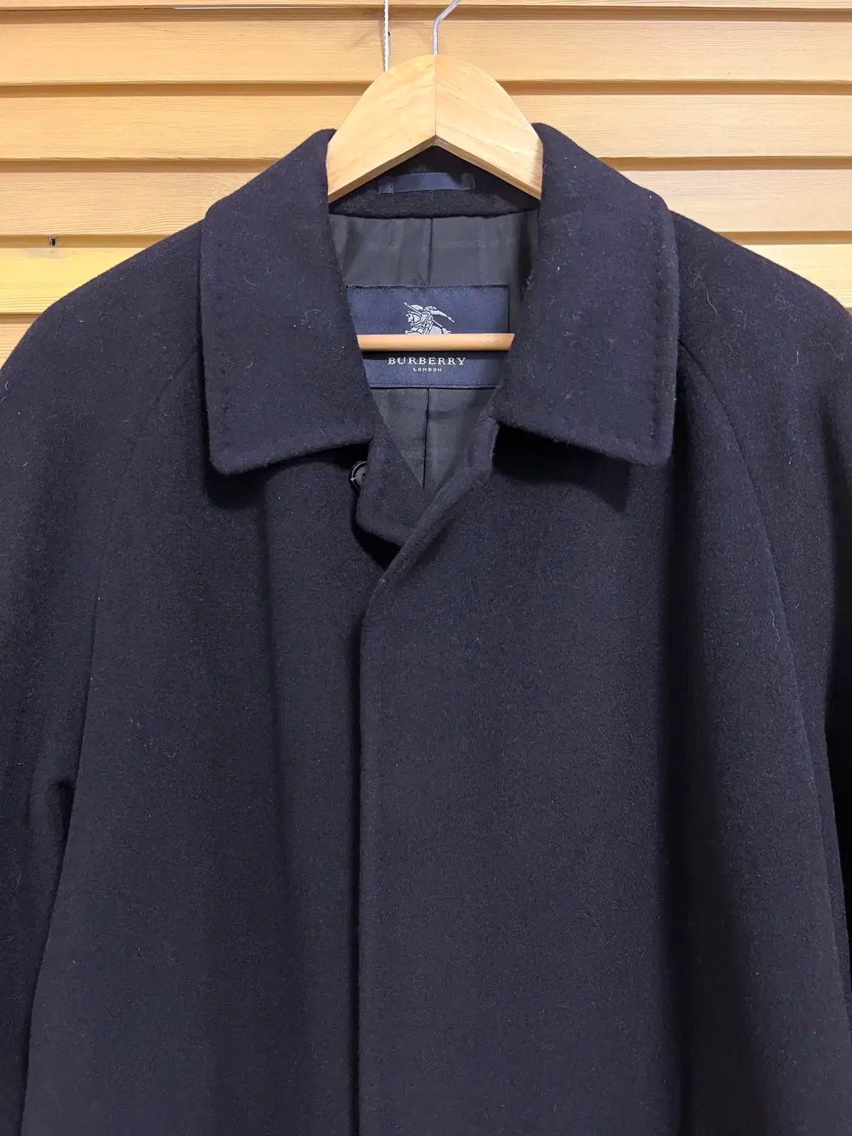 バーバリー メンズ ネイビー ウールカシミア シングルコート L - メルカリ