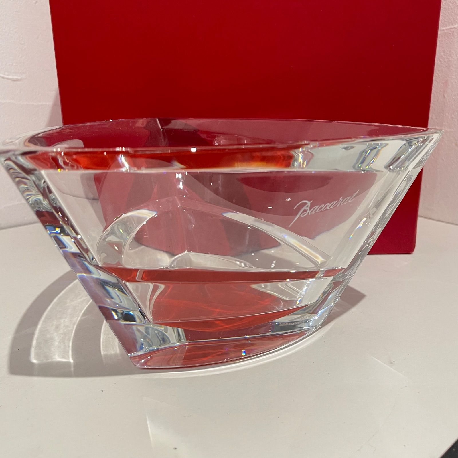 バカラ　カレイドスコープ　サラダボウル　レッド　未使用美品　箱付き バカラ カレイドスコープ サラダボウル レッド 未使用美品 箱付き