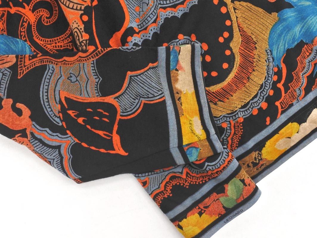 LEONARD レオナール FASHION ウール シルク 総柄 ニット カットソー