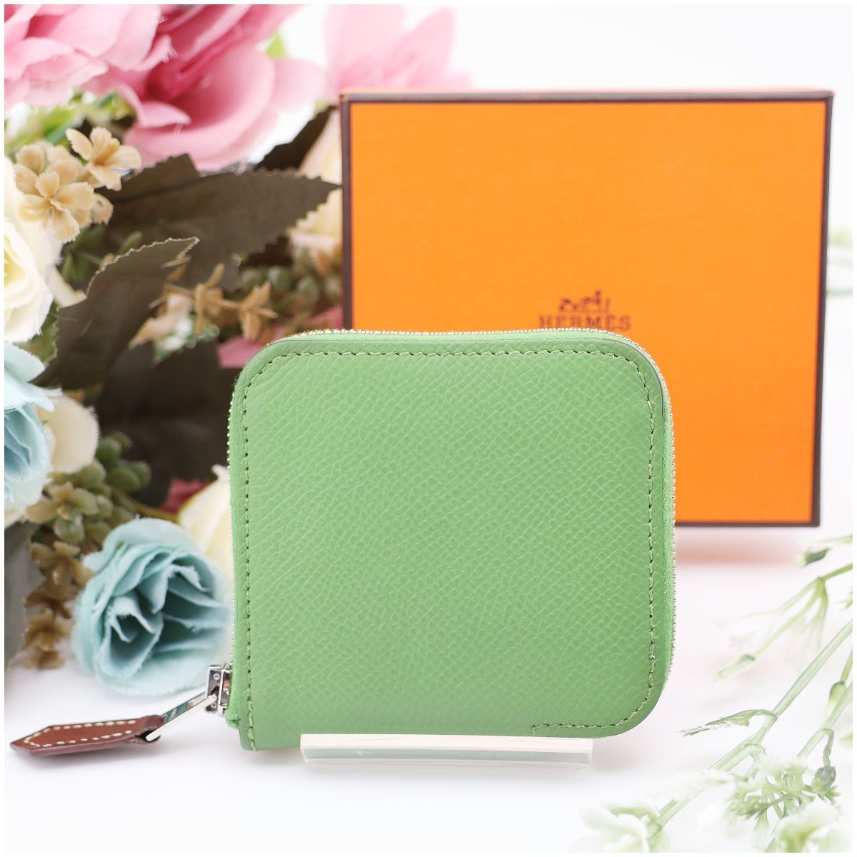 HERMES エルメス アザップ シルクイン ミニ コインケース ヴェール HERMES エルメス アザップ シルクイン ミニ コインケース ヴェール