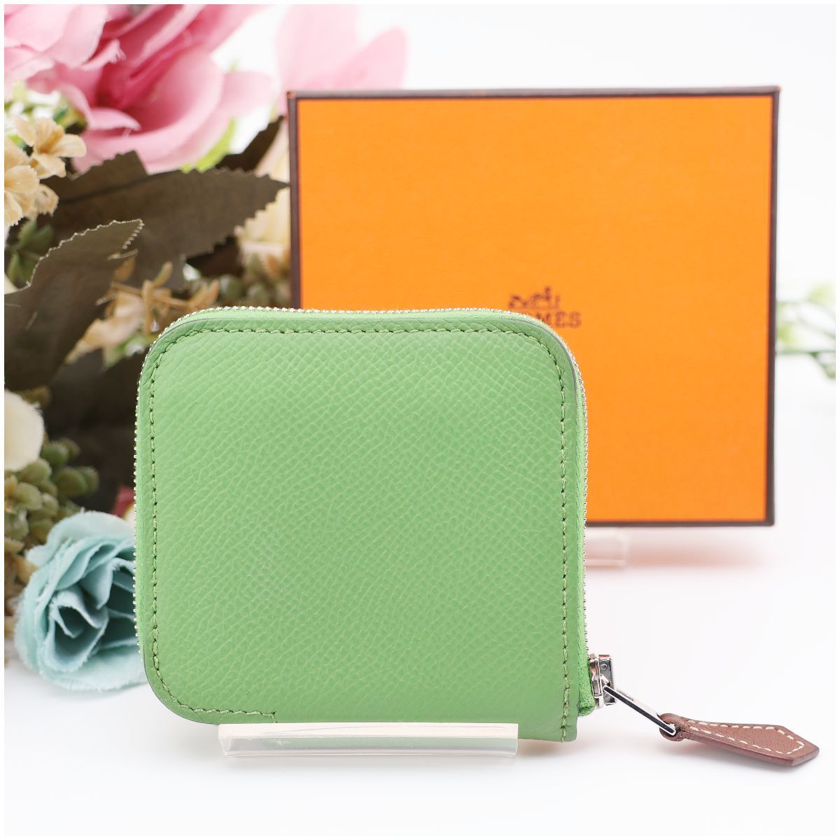 HERMES エルメス アザップ シルクイン ミニ コインケース ヴェール