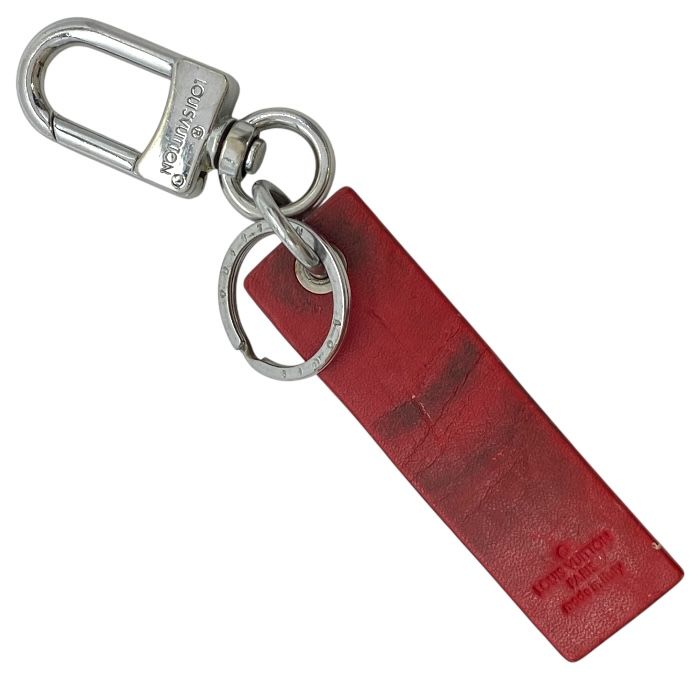 ルイヴィトン×シュプリーム MP 2074 エピ ダウンタウンタブ キーホルダー キーチェーン レッド シルバー レザー LOUIS VUITTON SUPREME ユニセックス 感 アイコニック
