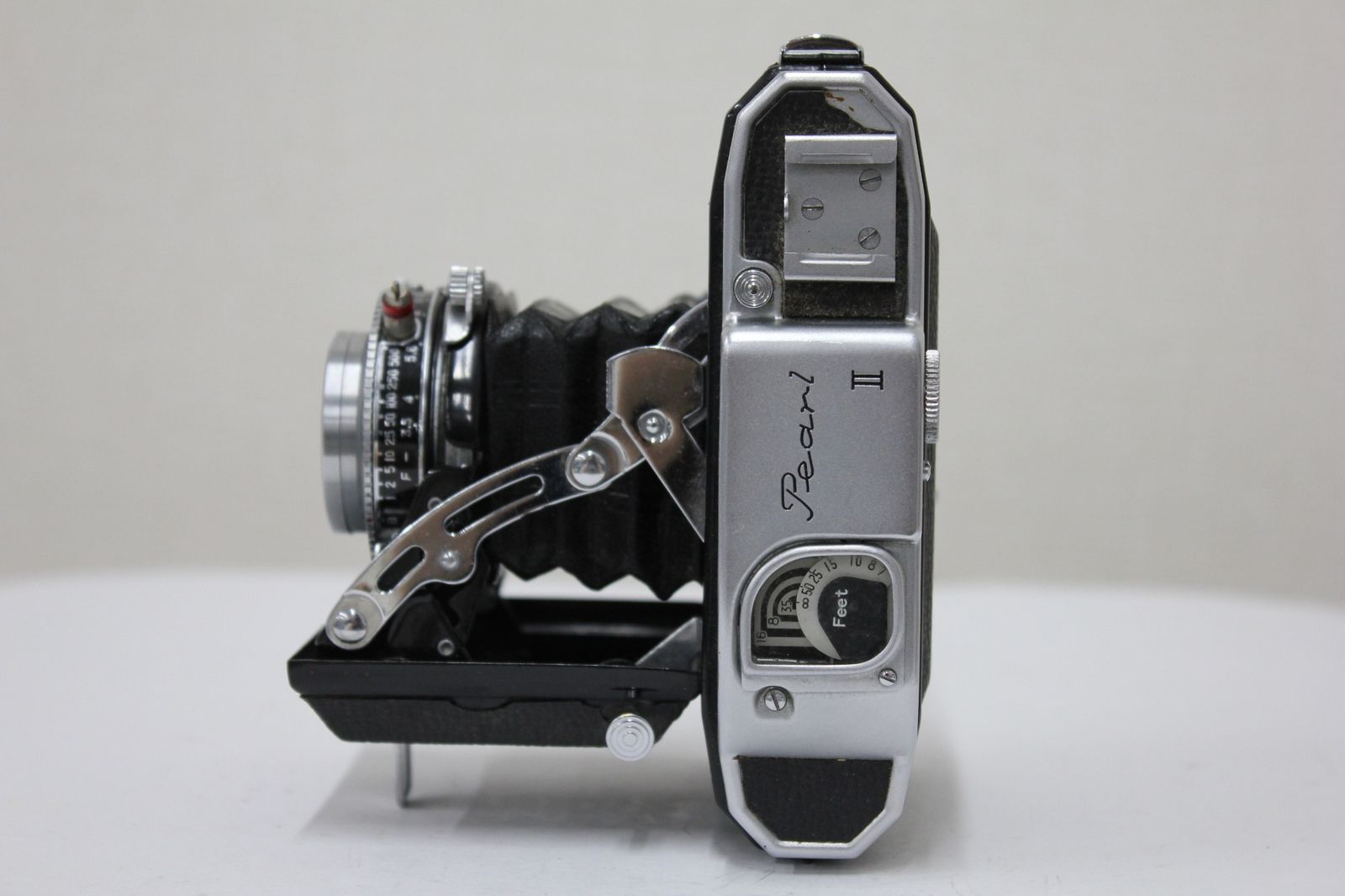 【整備済完動品】PearlⅡ 訳あり品】 KONISHIROKU Pearl II Hexar 75mm F3.5 蛇腹カメラ e4014