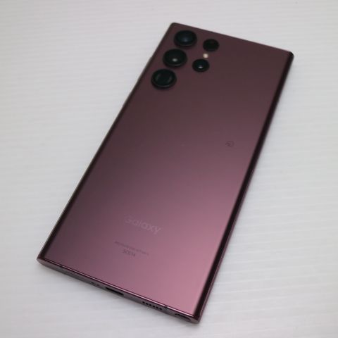 超美品 Galaxy S22 Ultra SCG14 バーガンディ スマホ 白ロム 土日祝