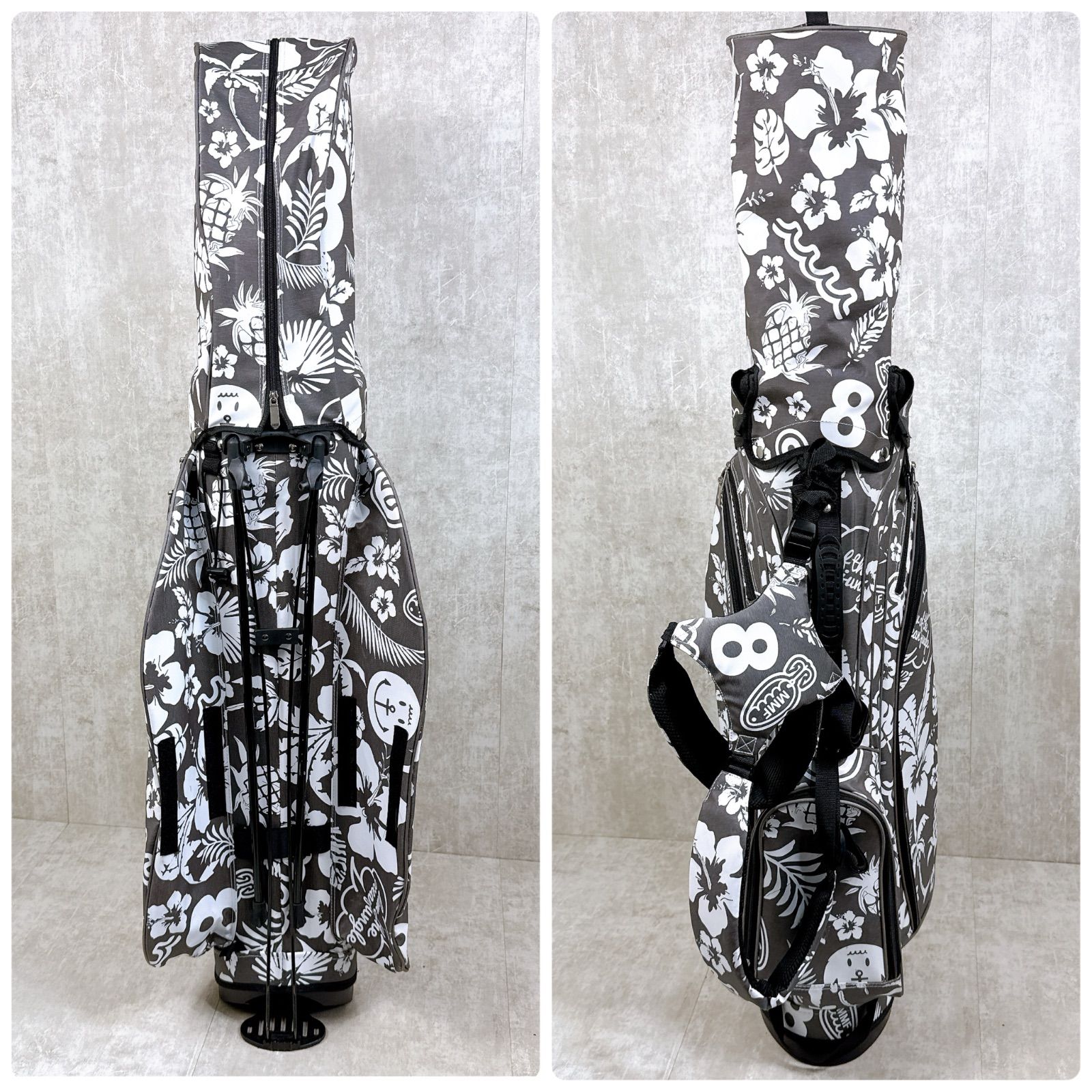 美品 MUTA MARINE ムータマリン スタンド キャディバッグ アロハ柄 8.5