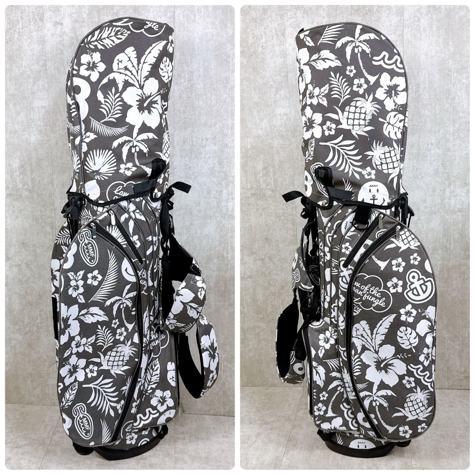 美品 MUTA MARINE ムータマリン スタンド キャディバッグ アロハ柄 8.5