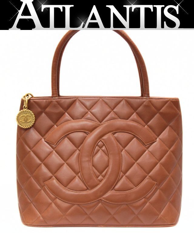 シャネル CHANEL 復刻トート ハンドバッグ キャビアスキン ブラウン