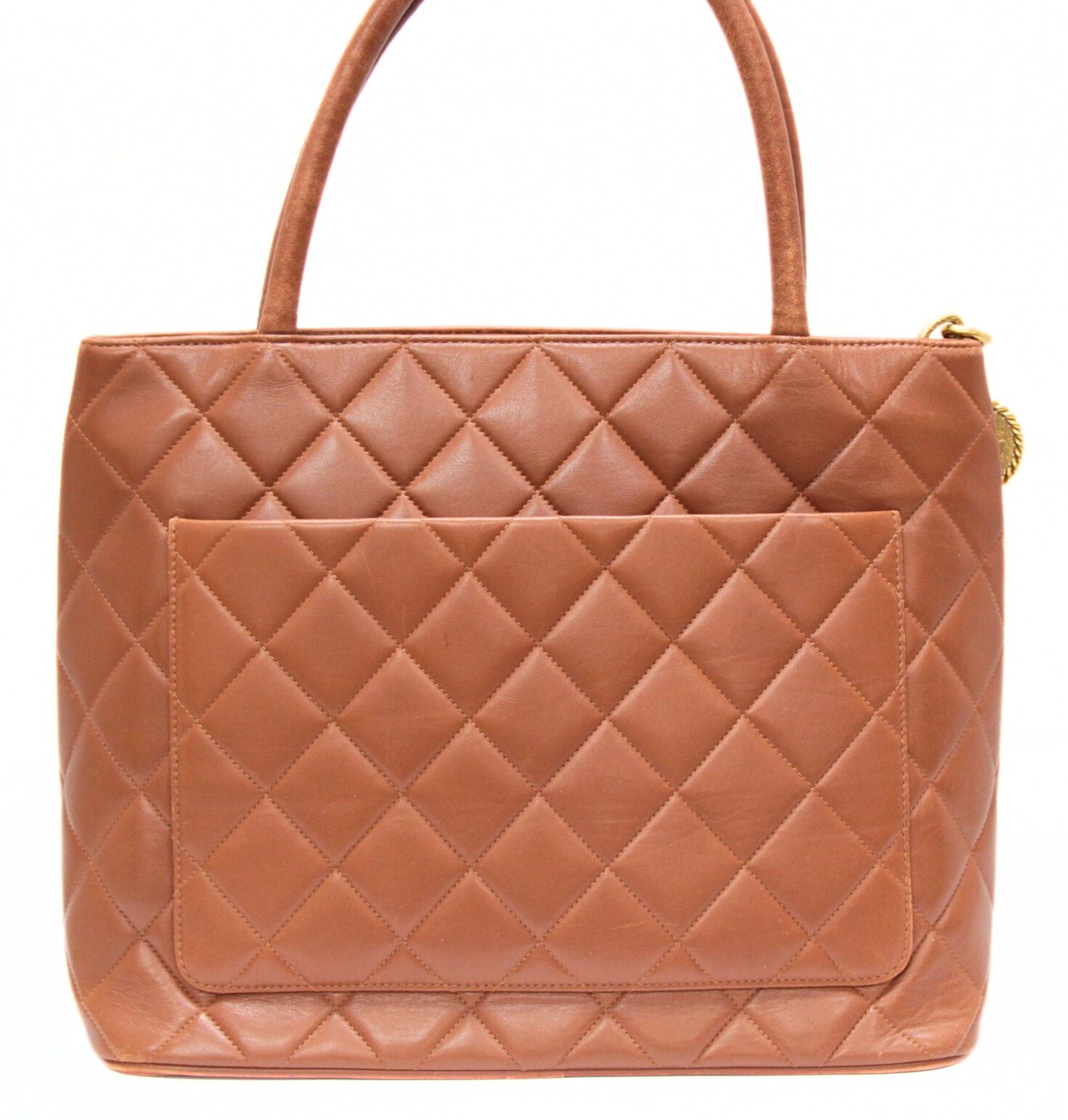 シャネル CHANEL 復刻トート ハンドバッグ キャビアスキン ブラウン