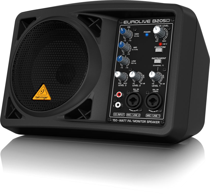 WJ138 BEHRINGER EUROLIVE B205D 150W コンパクトPA /パワードスピーカー| 小型 ポータブルPA マイクアンプ マイクスピーカー 拡声器 セミナー 音楽イベント 楽器モニター アンプ内蔵 4033653062664