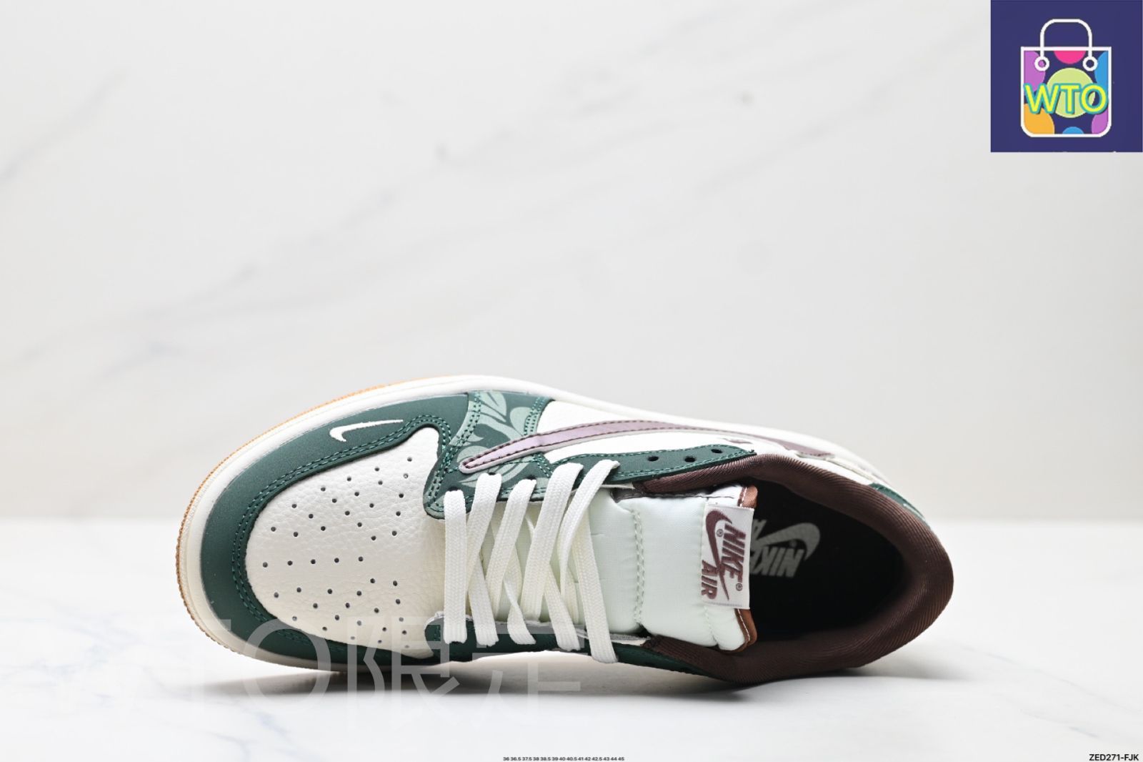 トラヴィス スコット x エア ジョーダン 1 Reverse Mocha AJ TS ライトニング コラボ レバースフック ロートップ カルチャーバスケットボールシューズ-WTO輸入4