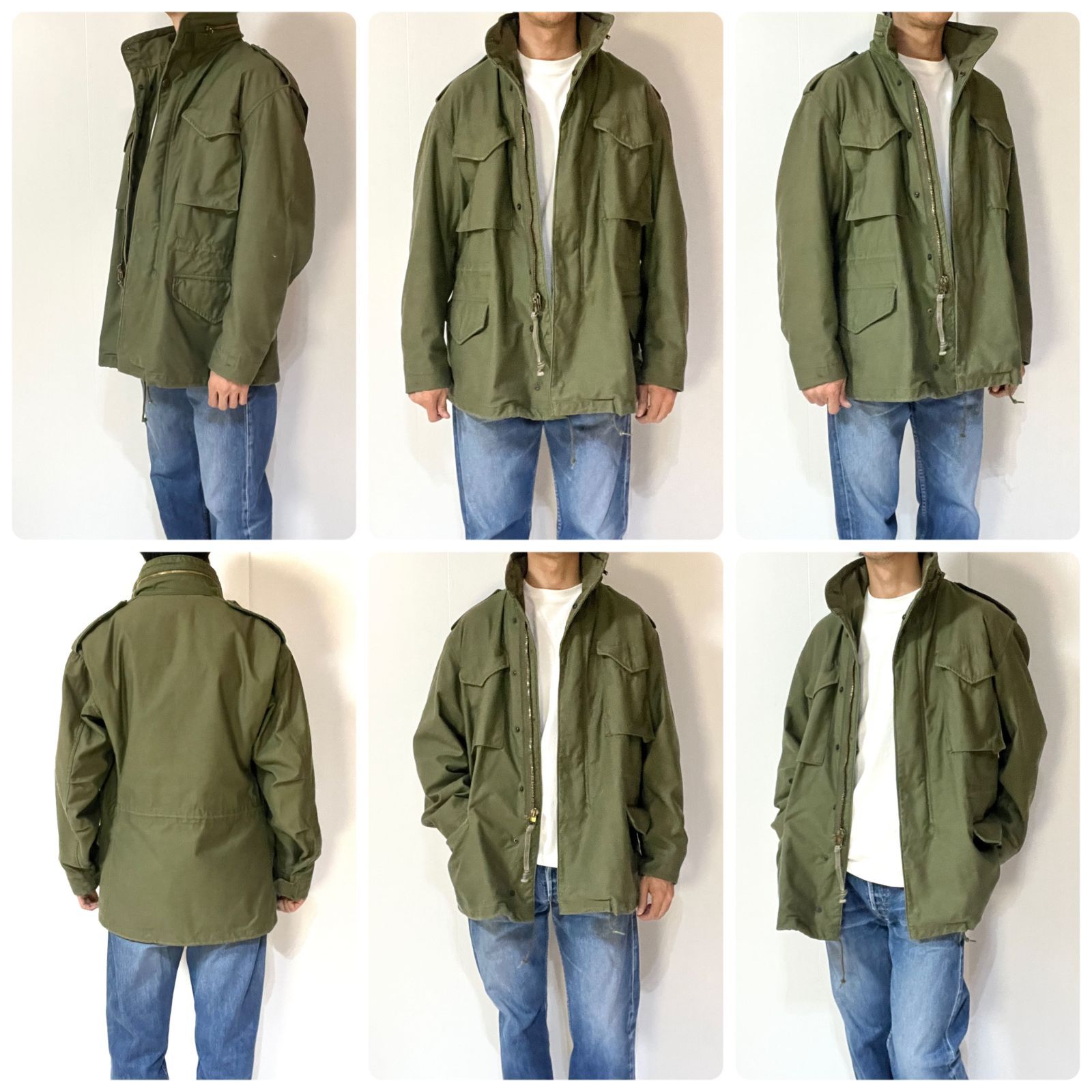 80s-90s U.S.ARMY 米軍 ALPHA M/R MEDIUM REGULAR M-65 フィールド