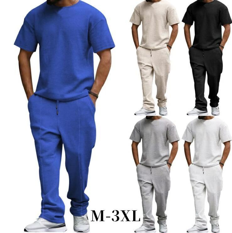 セットアップ メンズ 半袖Tシャツ ロングパンツ ジャージ 上下セット ジョガーパンツ メンズファッション 大きいサイズ トレーニングウェア