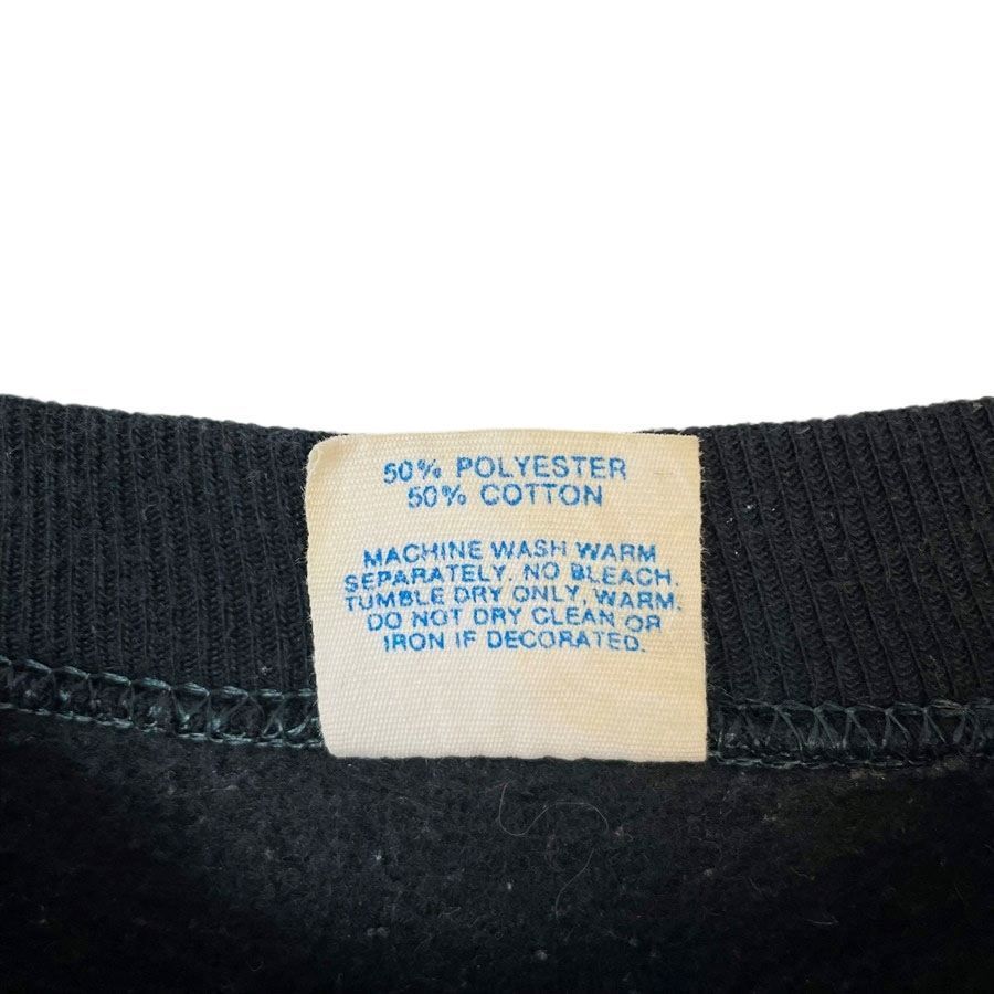 80sUSA製ディズニーDisneyキャラクタースウェットラグラントレーナーキャラ物Mickey Mouseミッキーマウス刺繍フロッキープリント袖ライン黒ブラック赤レッド白ホワイトオレンジアメカジストリートレトロvintageヴィンテージ50925