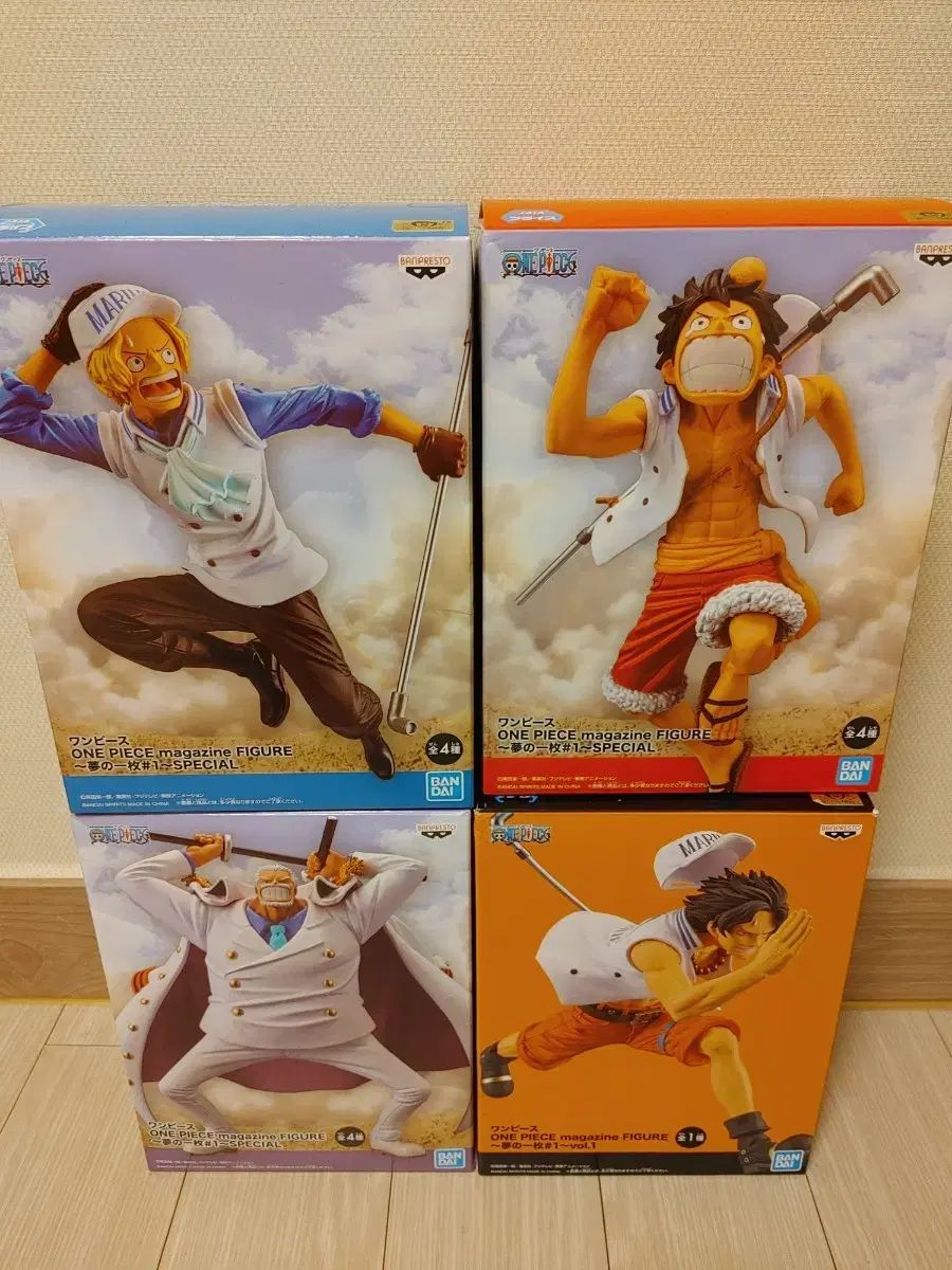 ONE PIECEフィギュア 4種 夢の一枚 ガープ、モンキー・D・ルフィ