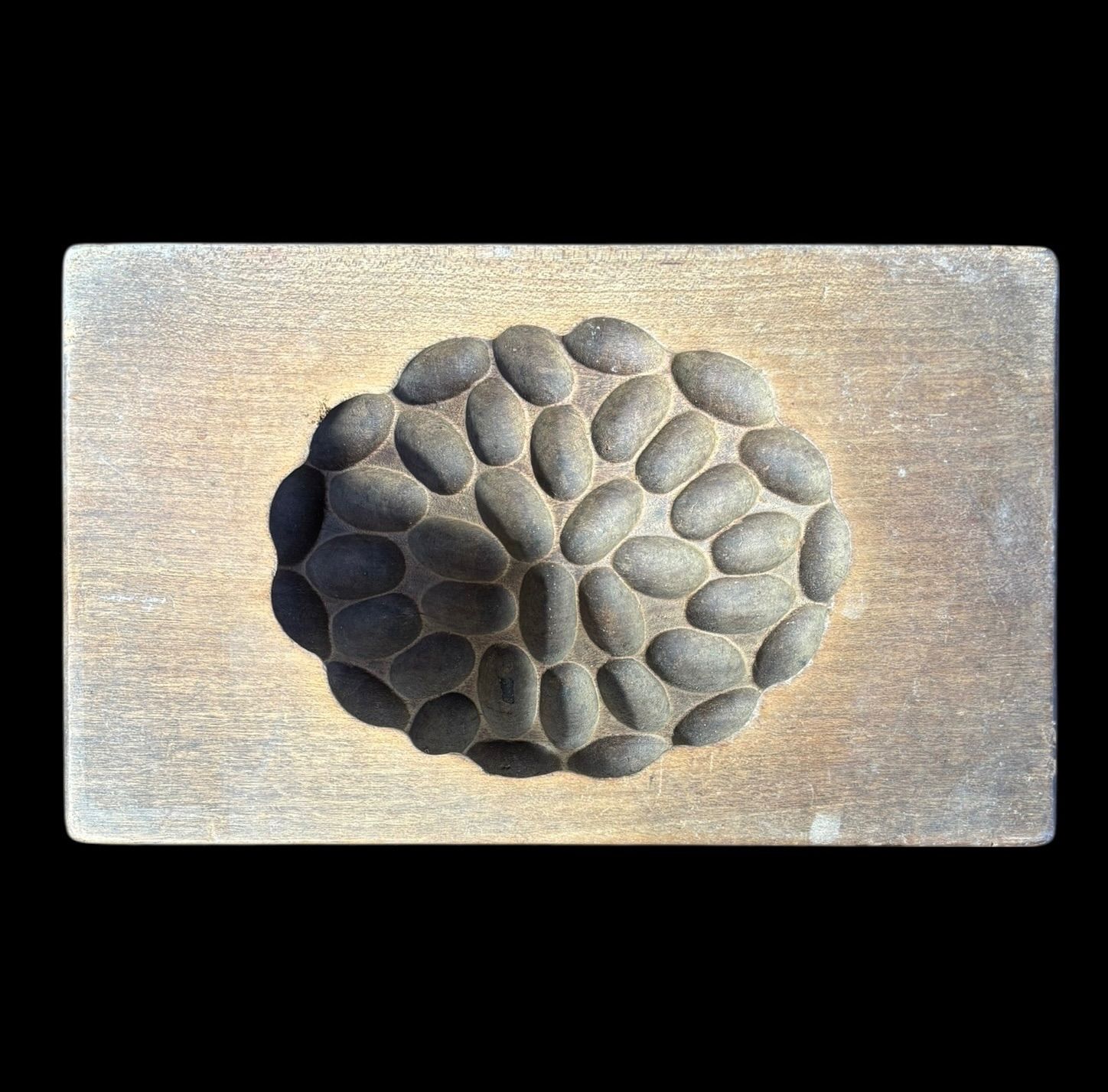 菓子型 落雁 木型 昭和 木枠 和菓子 型 お菓子 ゆり 彫刻 伝統 昭和