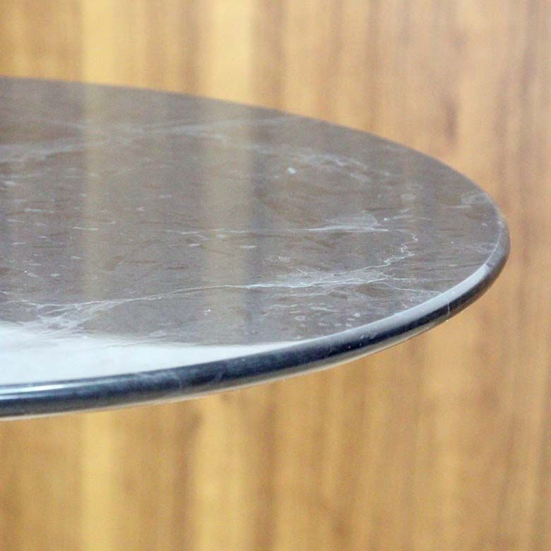 サイドテーブル 大理石 円形 カフェテーブル ブロンズ調 石 - メルカリ