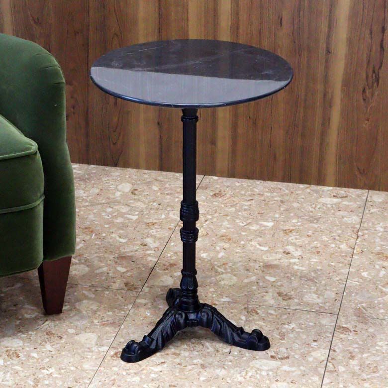 サイドテーブル 大理石 円形 カフェテーブル ブロンズ調 石 - メルカリ