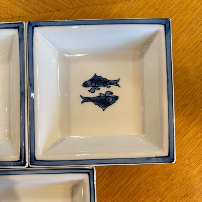 有田焼　源右衛門　竹　角皿 有田焼源右衛門竹角皿