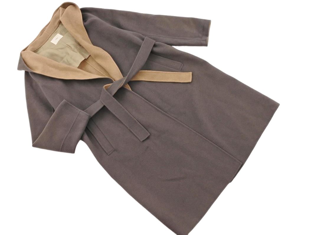 IENA イエナ ウール100% フーディー コート size36/グレー