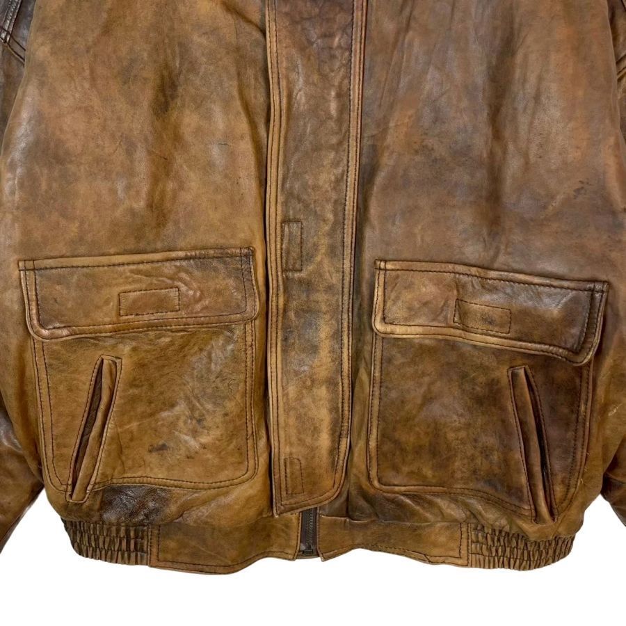 80sレイクランドLakeland中綿入りレザージャケット革ジャンフライト