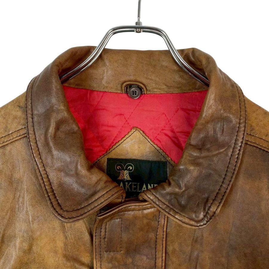 80sレイクランドLakeland中綿入りレザージャケット革ジャンフライト