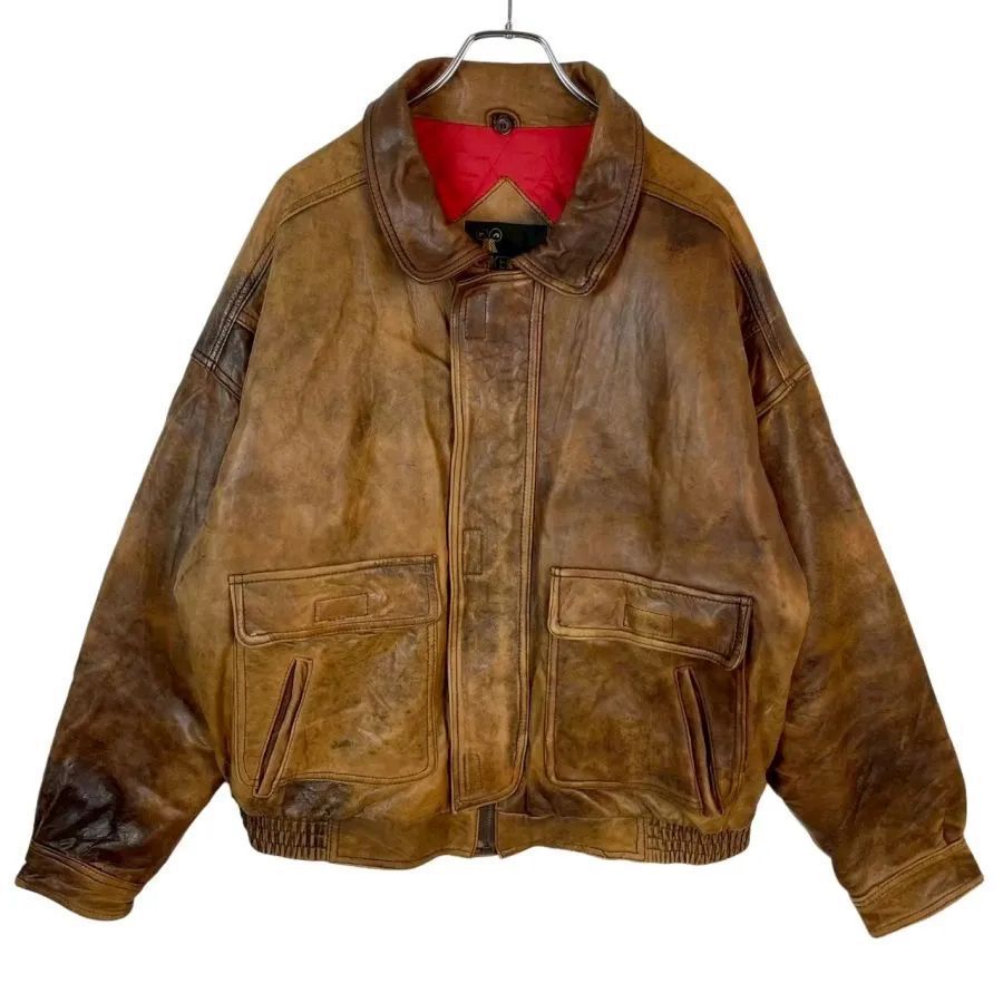 80sレイクランドLakeland中綿入りレザージャケット革ジャンフライト