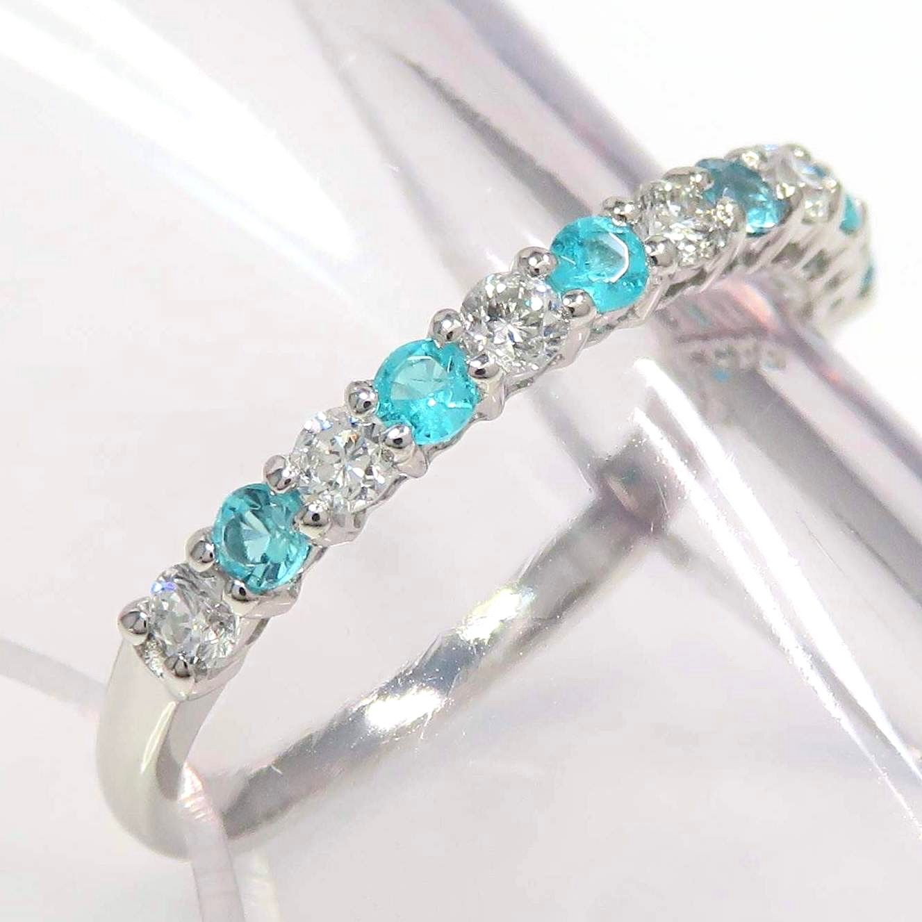 パライバトルマリン　リング　エタニティリング　プラチナ 楽天市場】パライバトルマリン リング プラチナ ハーフエタニティ 指輪