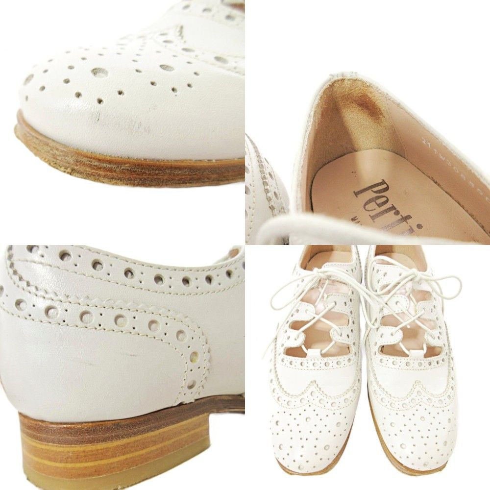 ペルティ pertini ウイングチップ ローファー レザー シューズ 35 22cm