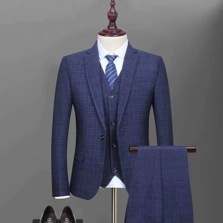 チェック柄 スーツ 上下セット 1つボタンメンズスーツ 二次会 卒業式 入学式 入社式 新生活 出勤 出張 男性 制服