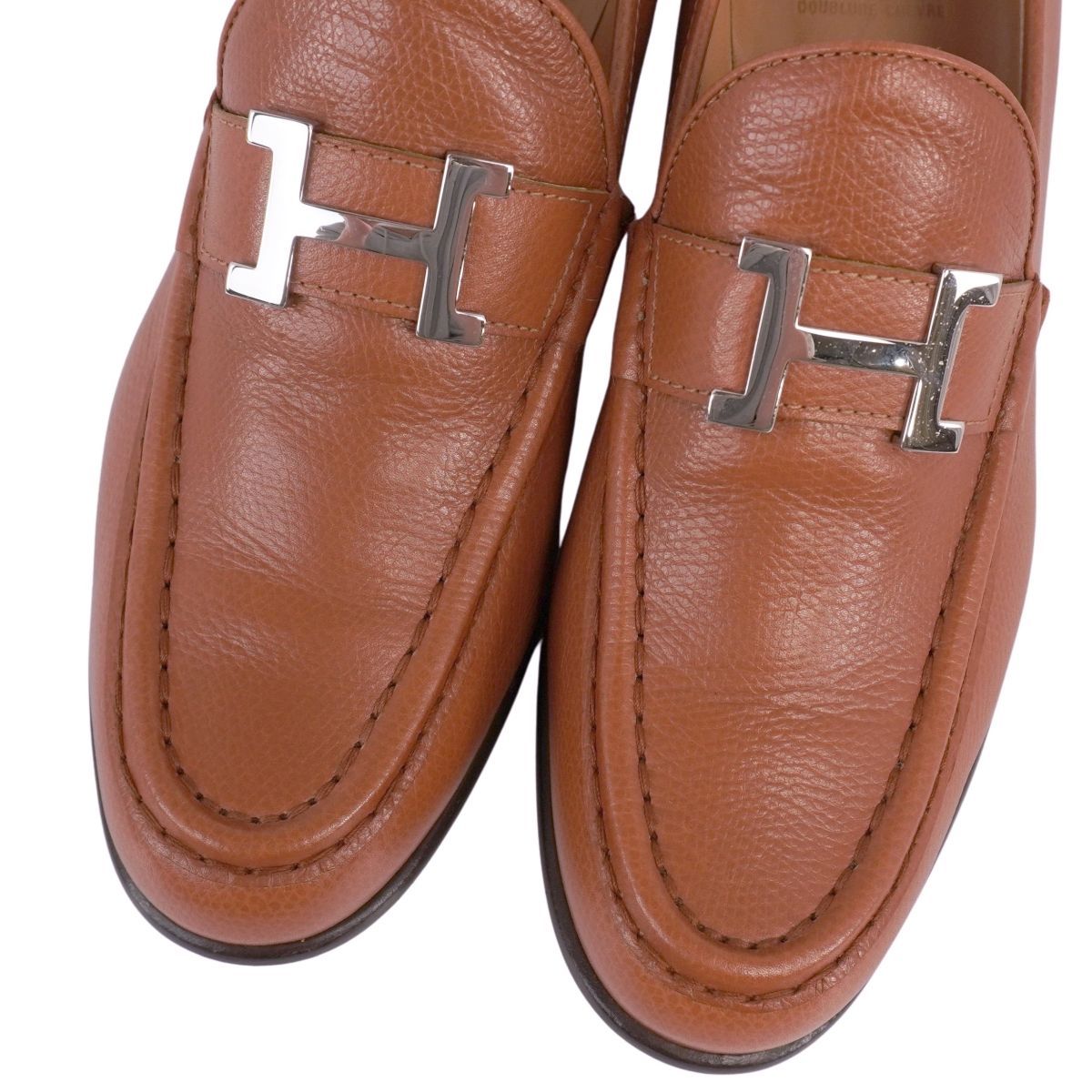 美品 エルメス HERMES ローファー モカシン Hロゴ コンスタンス ヒール