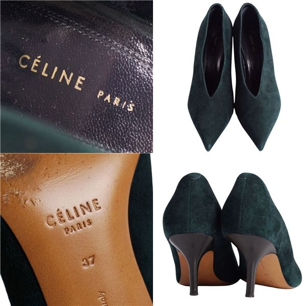 美品 セリーヌ CELINE パンプス フィービー期 スウェードレザー ヒール