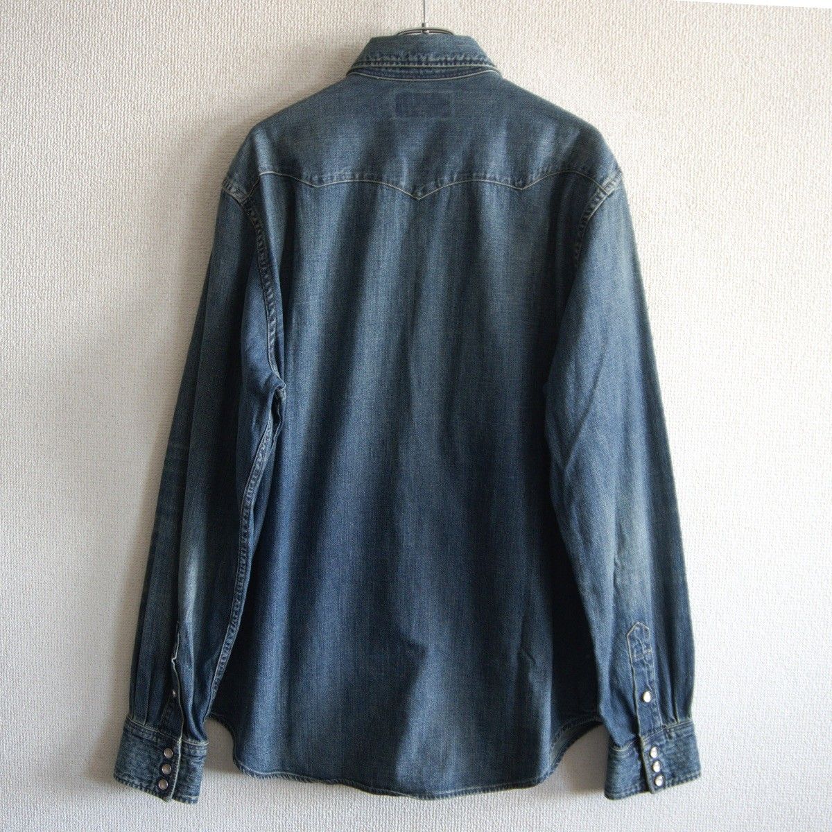 美品】RRL 【インディゴ バッファロー デニム ウエスタン シャツ】L