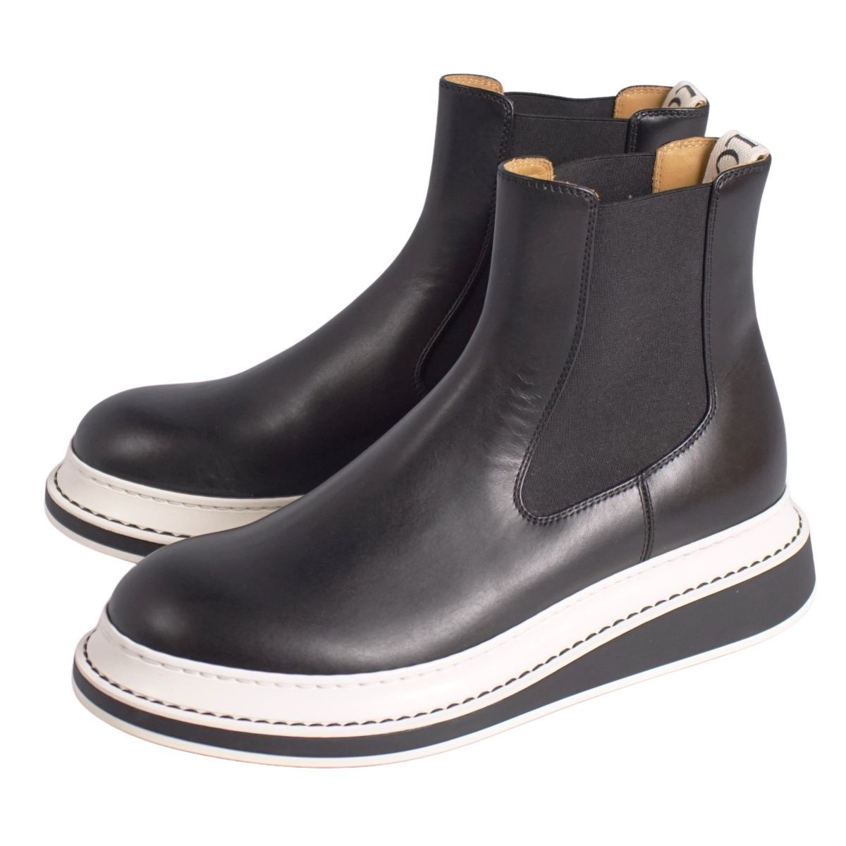 [新品未使用]　ロエベ LOEWE レザー ブラック　キャメル　ブーツ　靴 未使用 ロエベ LOEWE ブーツ チェルシーブーツ サイドゴア レザー