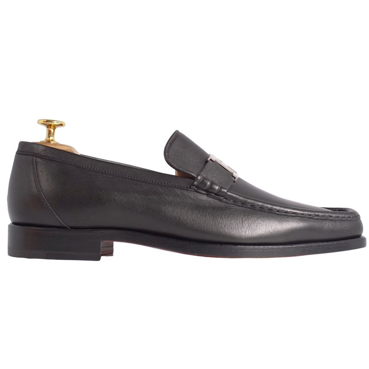 未使用 エルメス HERMES ローファー モカシン Hロゴ コンスタンス レザ