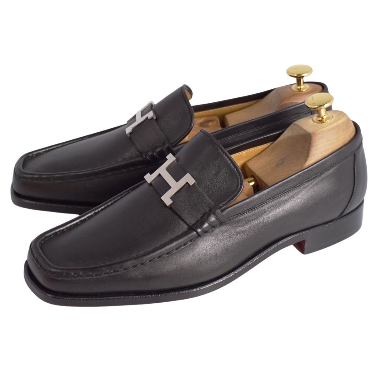 HERMES エルメス　モカシン　コンスタンス　ローファー　✳︎おまけ新品ポーチ 未使用 エルメス HERMES ローファー モカシン Hロゴ コンスタンス レザ