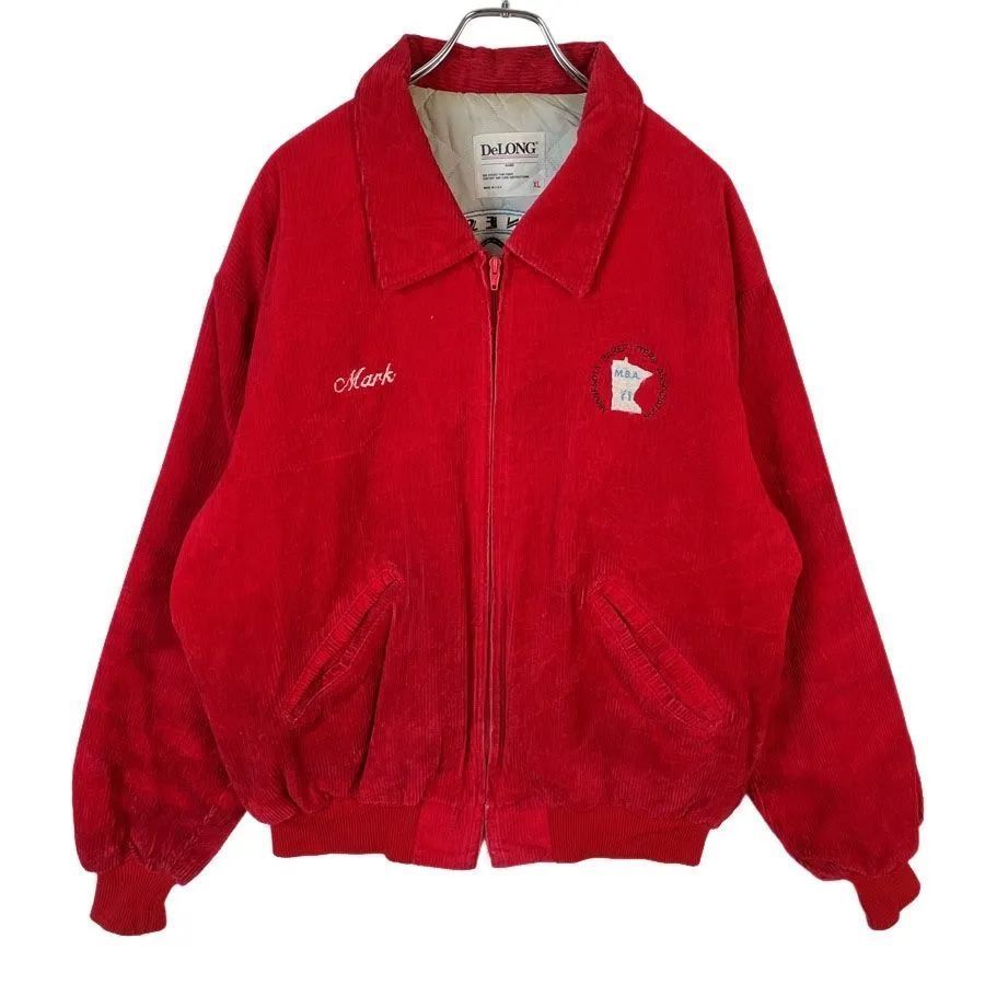 80s90sUSA製デロングDeLONG中綿入りコーデュロイスタジャンスタジアム 