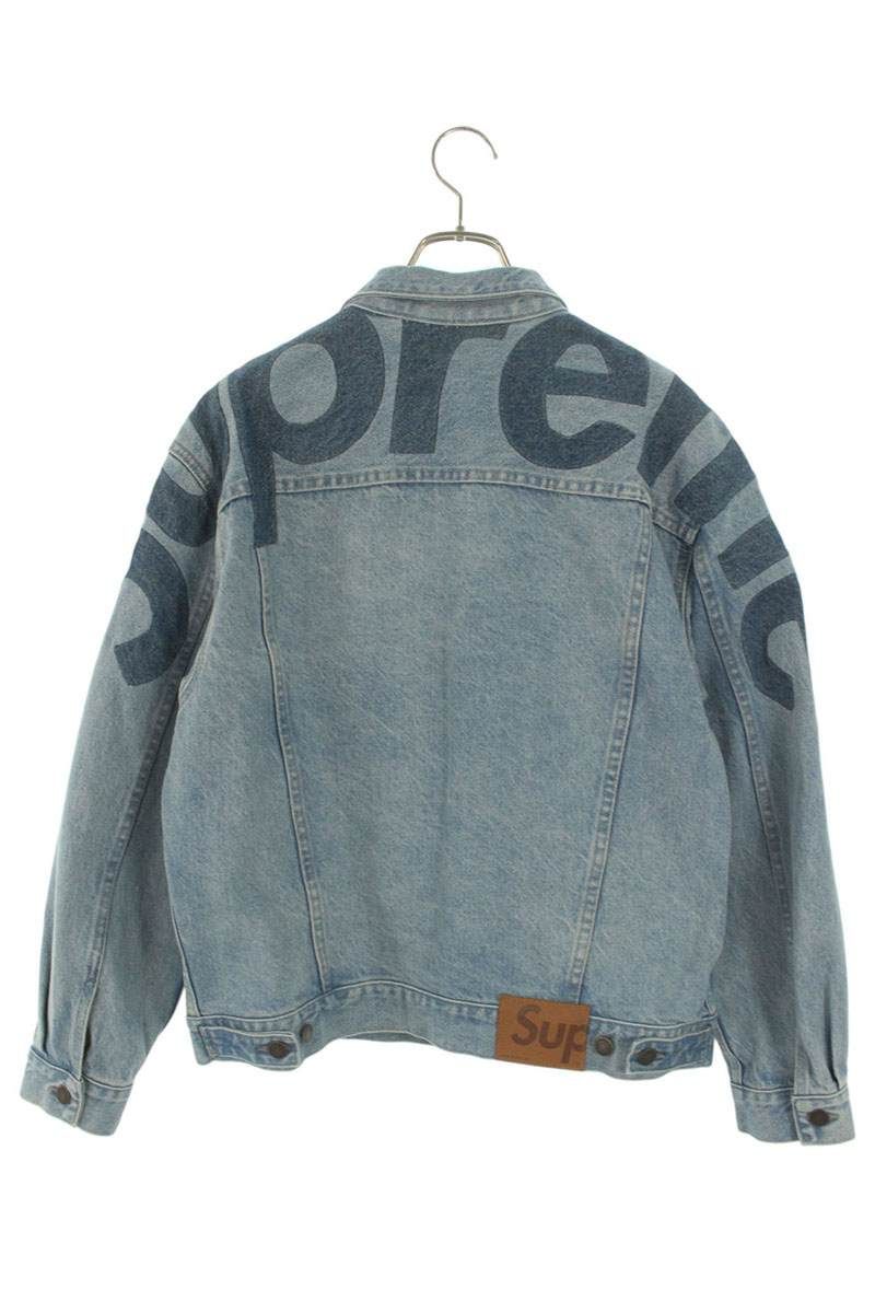 美品シュプリームブルー デニムジャケットM シュプリーム 22SS Inset Logo Denim Trucker Jacket インセットロゴ