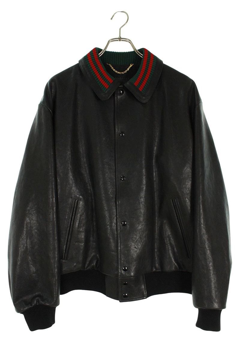 グッチ 746523 XN687 襟シェリーラインボンバーレザージャケット