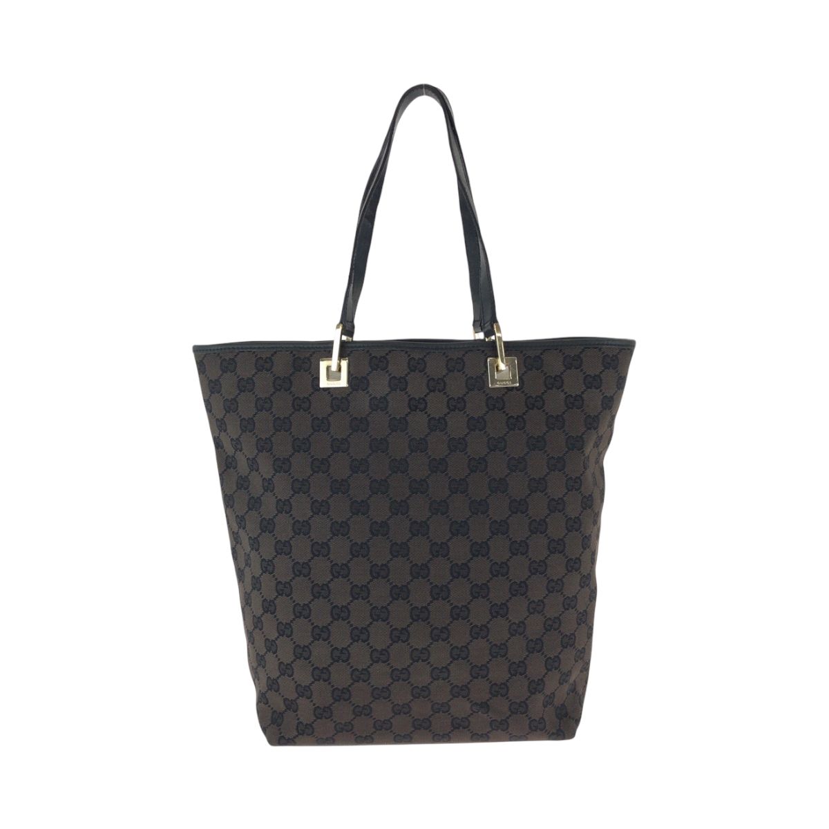 美品 GUCCI グッチ ブラウン ブラック 黒 ゴールド金具 GGキャンバス