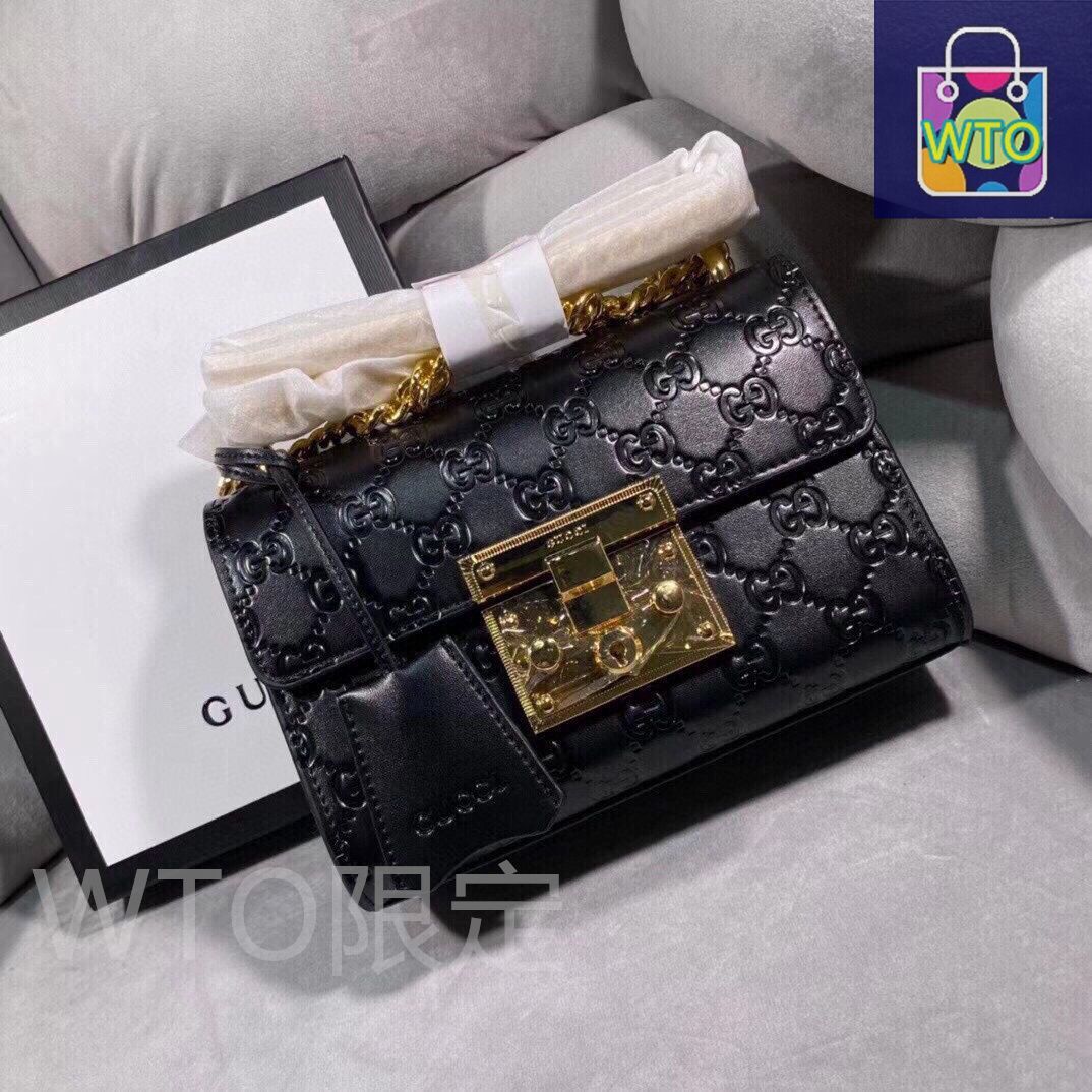 本日限定価格グッチチェーンバッグ 今日特価】GUCCI Padlock ブラック 20x14 チェーンバッグ 送料無料