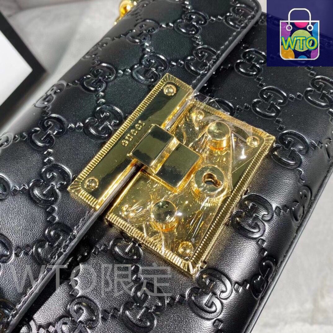 本日限定価格グッチチェーンバッグ 今日特価】GUCCI Padlock ブラック 20x14 チェーンバッグ 送料無料