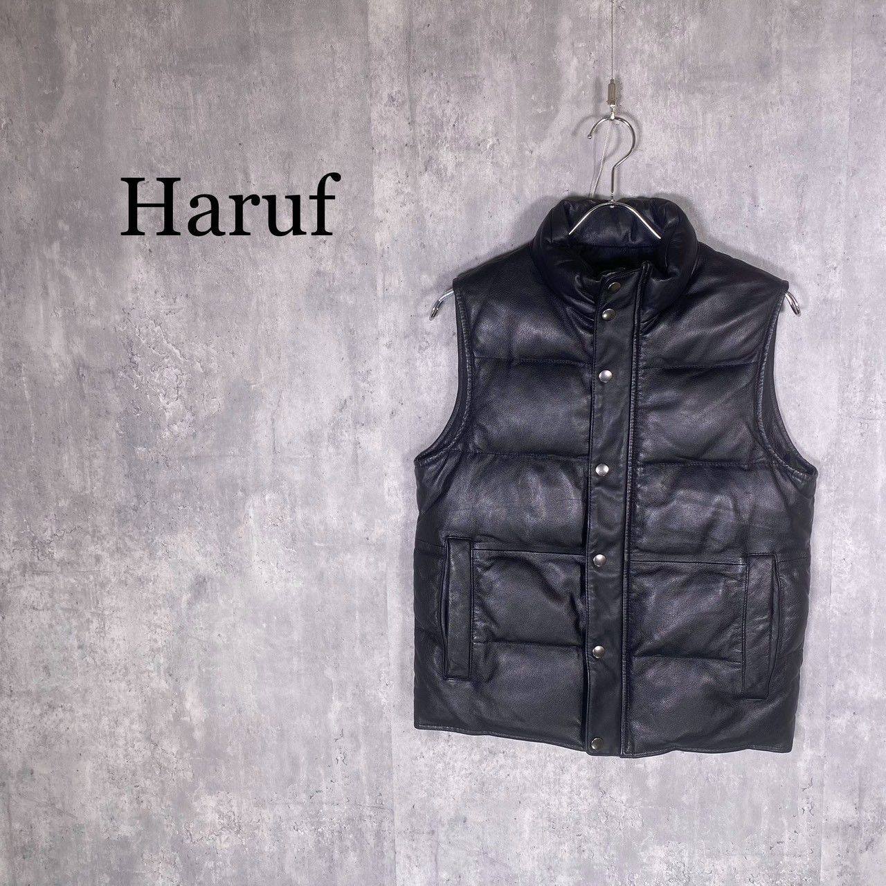 馬革 未使用級 HARUF ダウンベスト Ｌ Haruf』ハルフ (L) シープレザー ダウンベスト - メルカリ