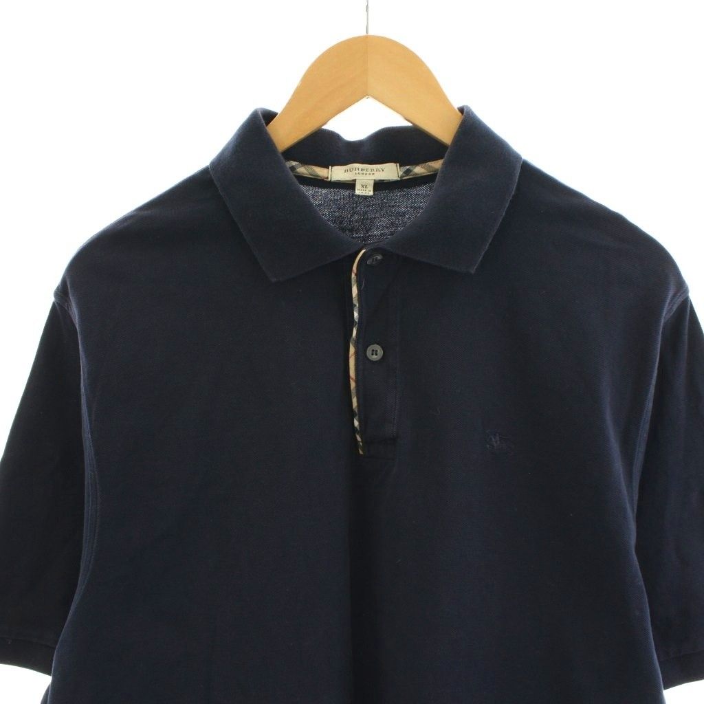 バーバリー ロンドン BURBERRY LONDON ポロシャツ 半袖 ロゴ 刺繍 XL
