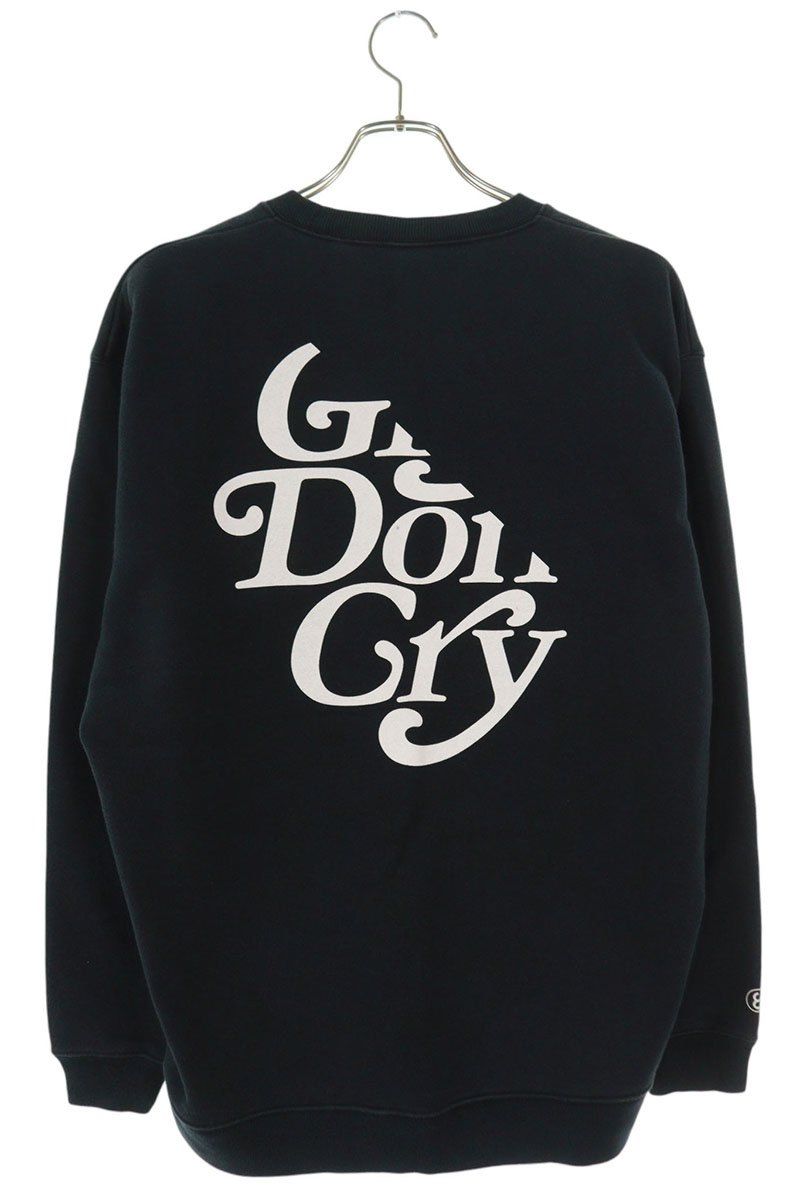 【レアコラボ】ガールズドントクライ キャリアリング バックロゴ スウェット L黒 ガールズドントクライ ×キャリアリング CAREERING ダブルネームロゴ