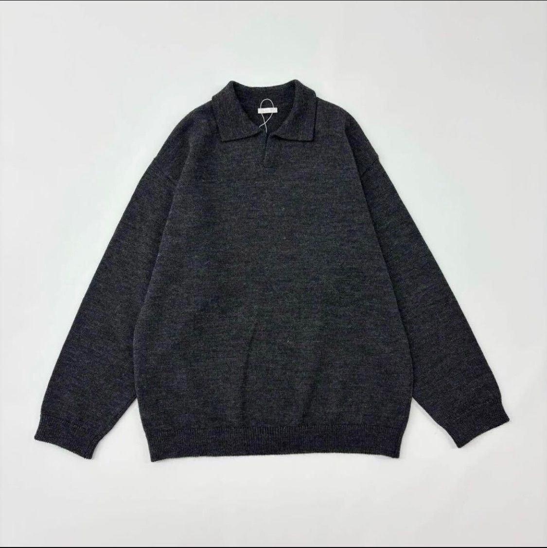 23aw 2023 新品 Blanc YM ブラン ワイエム Wool Knit Skipper Shirt BL