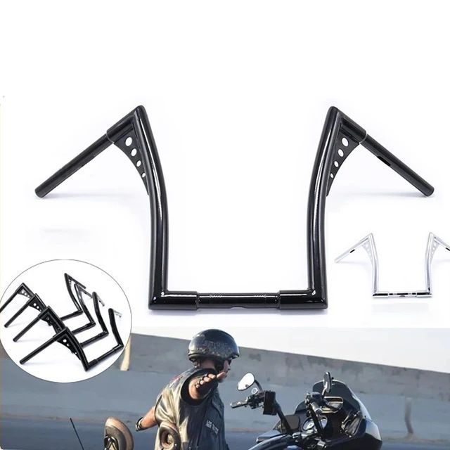 【送料無料】ハーレー 883 硬漢型 ハンドルバー 変径ハンドル 羊角バー 18インチ/14インチ/12インチ/10インチ クロム・マットブラックZX03