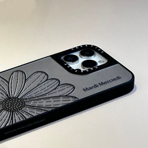 人気 デイジーフラワー iPhoneケース 鏡面 CASETiFY 耐衝撃 ケース