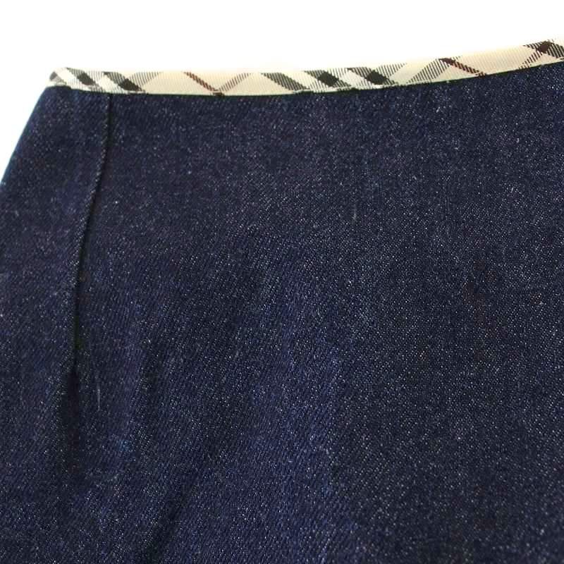 バーバリー ロンドン BURBERRY LONDON デニム ラップスカート ひざ丈